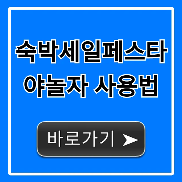 숙박세일페스타 야놀자 사용법 최대 할인 꿀팁