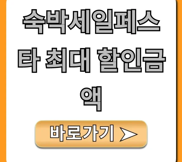숙박세일페스타 최대 할인금액 신청 방법