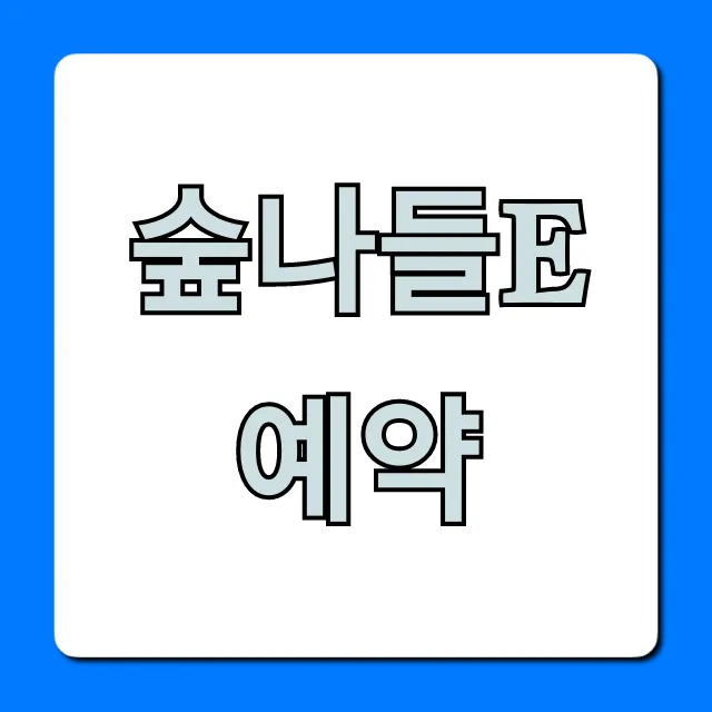 숲나들e 예약 방법! 선착순 명당 꿀팁 총정리