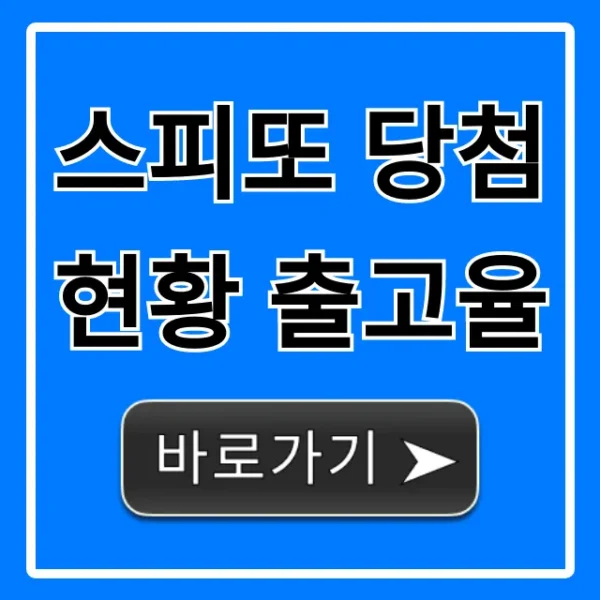 스피또 당첨현황 출고율: 1등 당첨 터지는 회차는?