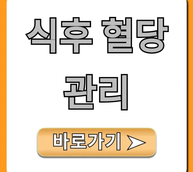 식후 혈당 관리, 낮추는 법 꿀팁 총정리
