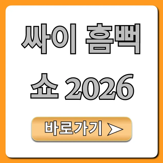 싸이 흠뻑쇼 2026 티켓팅 꿀팁 총정리