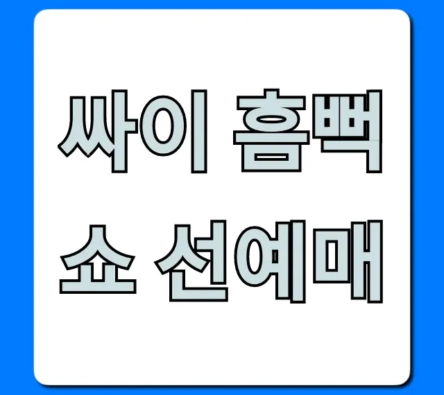 싸이 흠뻑쇼 선예매 완벽 가이드, 티켓팅 성공 꿀팁