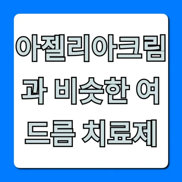 아젤리아크림과 비슷한 여드름 치료제 가격 효과 총정리