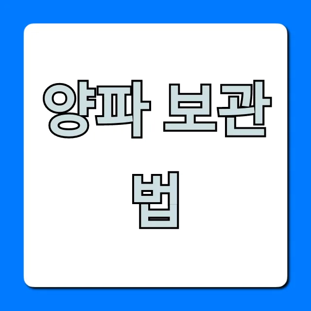 양파 보관법: 오래 신선하게 꿀팁 총정리