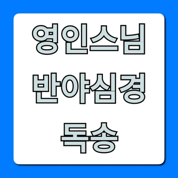 영인스님 반야심경 독송: 마음 정화 영상 모음