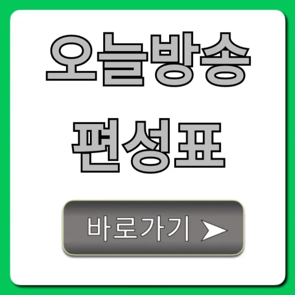 오늘방송편성표 실시간 채널별 총정리