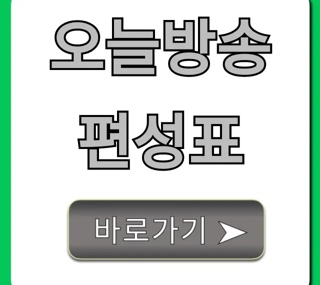 오늘방송편성표 실시간 채널별 총정리