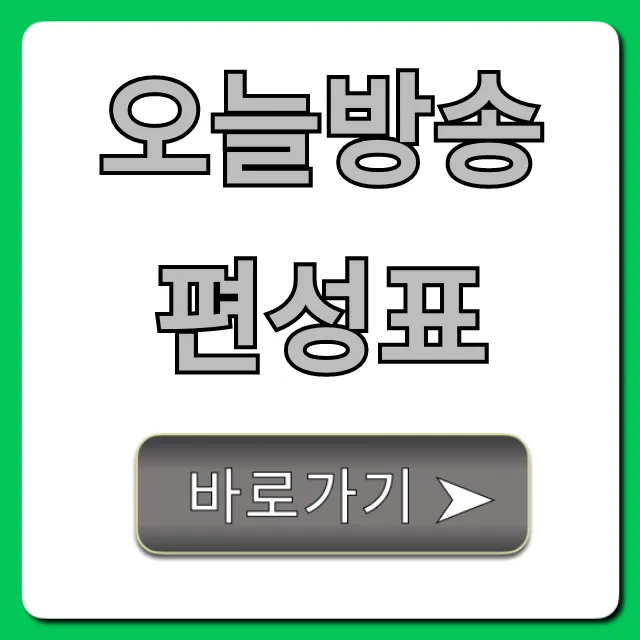오늘방송편성표 실시간 채널별 총정리