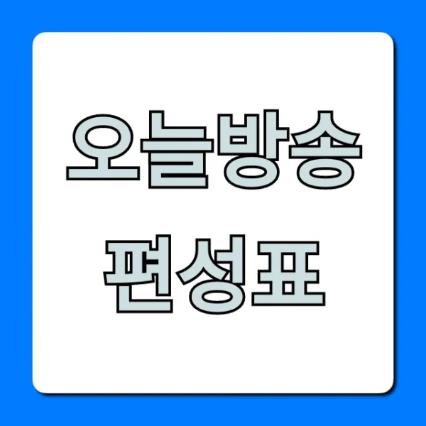 오늘방송편성표 실시간 총정리: 한눈에 확인!