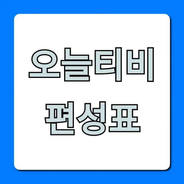 오늘티비편성표 모든 채널 실시간 총정리