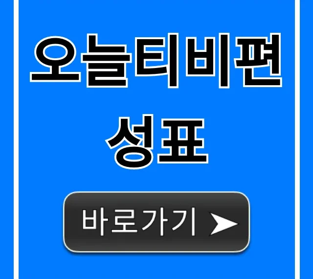 오늘티비편성표 실시간 방송 확인 꿀팁
