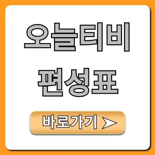오늘티비편성표 전체 채널 실시간 총정리
