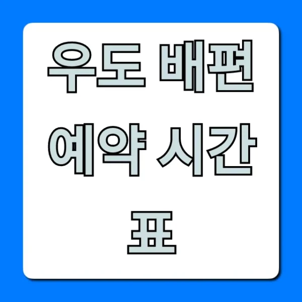 우도 배편 예약 시간표 실시간 조회 및 요금 꿀팁