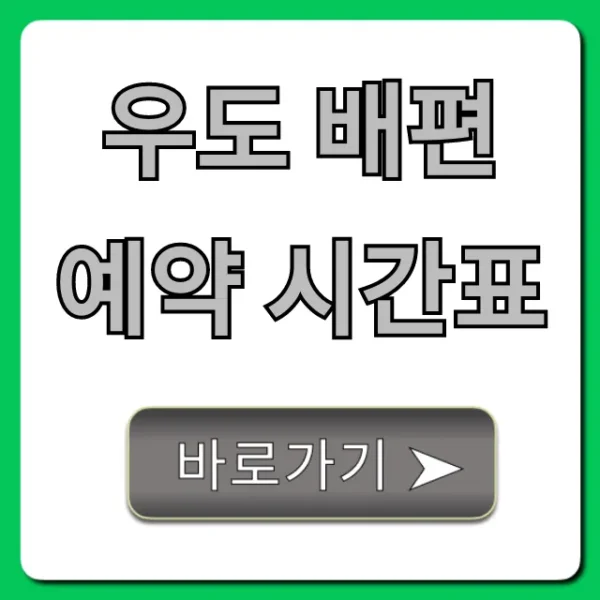 우도 배편 예약 시간표 최신 총정리