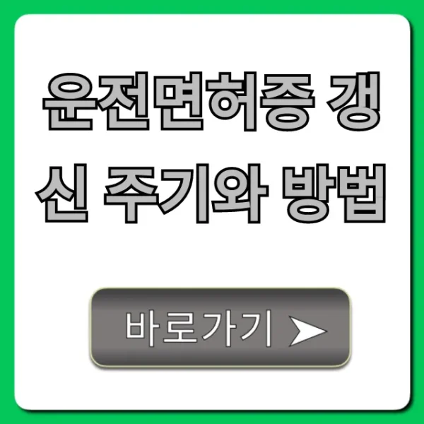 운전면허증 갱신 주기와 방법: 과태료 없는 완벽 가이드