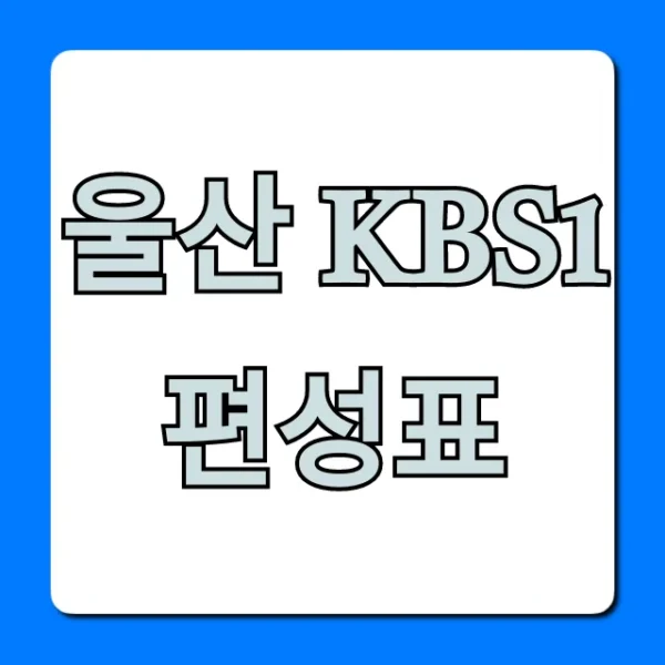 울산 kbs1 편성표, 실시간 방송 확인!