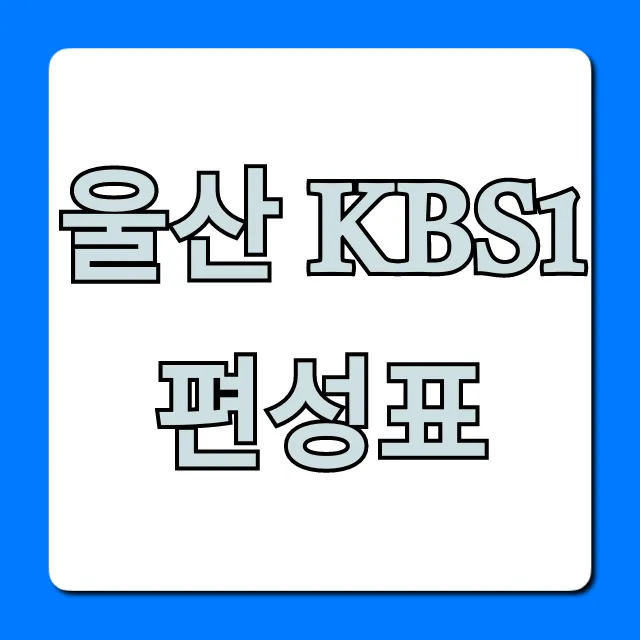 울산 kbs1 편성표, 실시간 방송 확인!