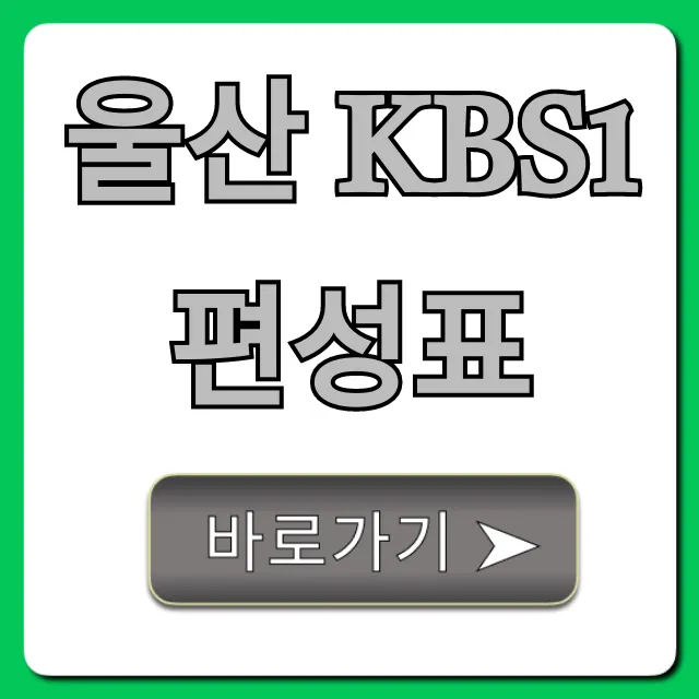 울산 kbs1 편성표 오늘 방송 시간 총정리