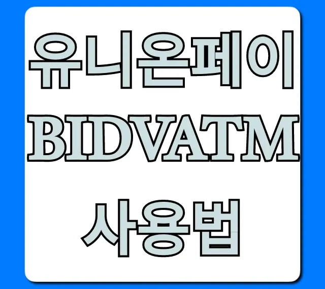 유니온페이 BIDVATM 사용법: 베트남 출금 꿀팁 총정리