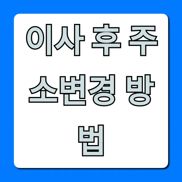 이사 후 주소변경 방법: 한 번에 끝내는 완벽 가이드