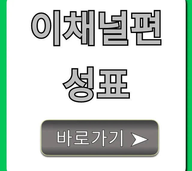 이채널편성표 오늘 내일 시간표 실시간 조회