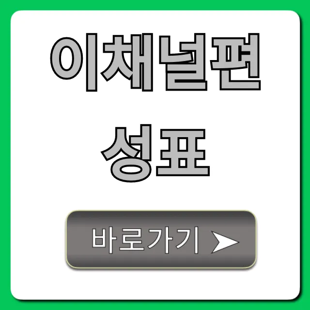 이채널편성표 오늘 내일 시간표 실시간 조회