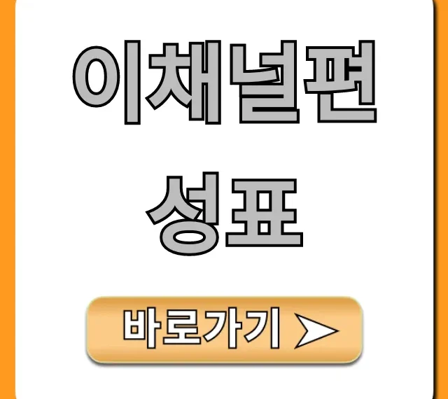 이채널편성표 오늘 실시간 조회 총정리