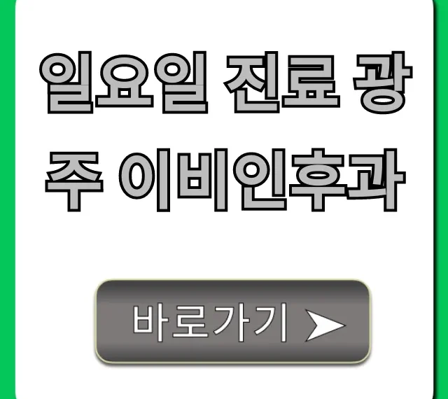 일요일 진료 광주 이비인후과 추천 병원 총정리