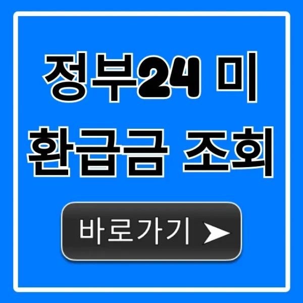 정부24 미환급금 조회, 못 받은 내 돈 3초 확인 방법