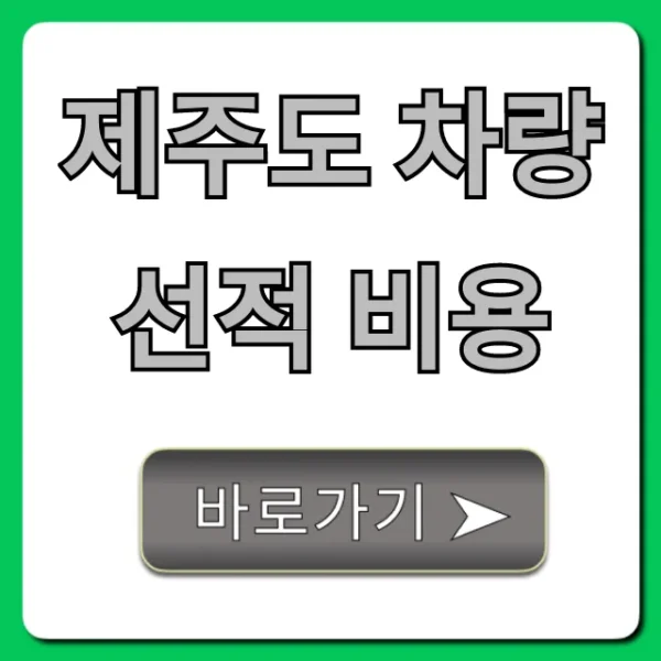 제주도 차량선적 비용 총정리! 최저가 예약 꿀팁
