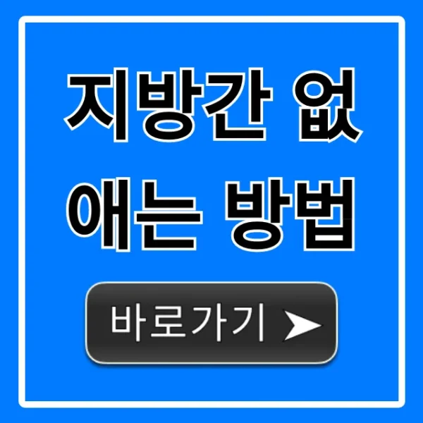 지방간 없애는 방법: 간수치 낮추는 7가지 비법