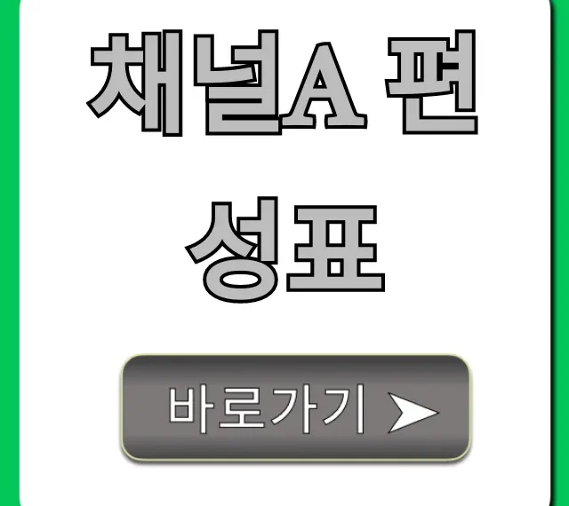 채널a 편성표 오늘 방송 시간 총정리