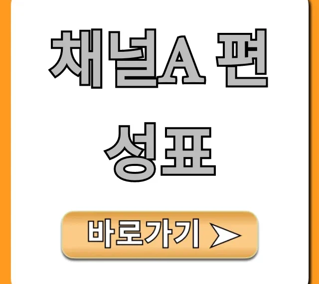 채널a 편성표 오늘 실시간 방송 시간 총정리