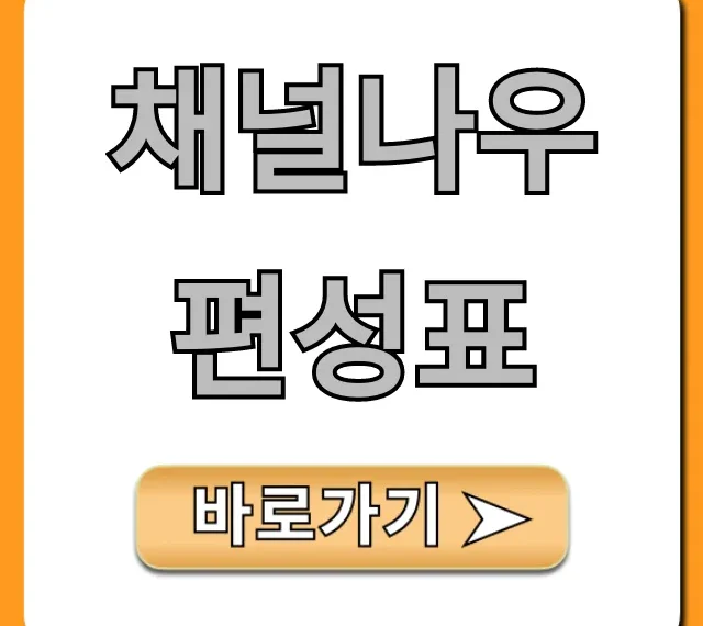채널나우 편성표 실시간 조회 총정리