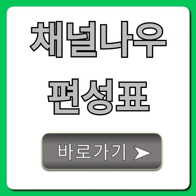 채널나우 편성표 오늘 방송 실시간 총정리