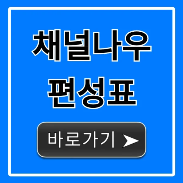 채널나우 편성표 최신 시간표 실시간 확인