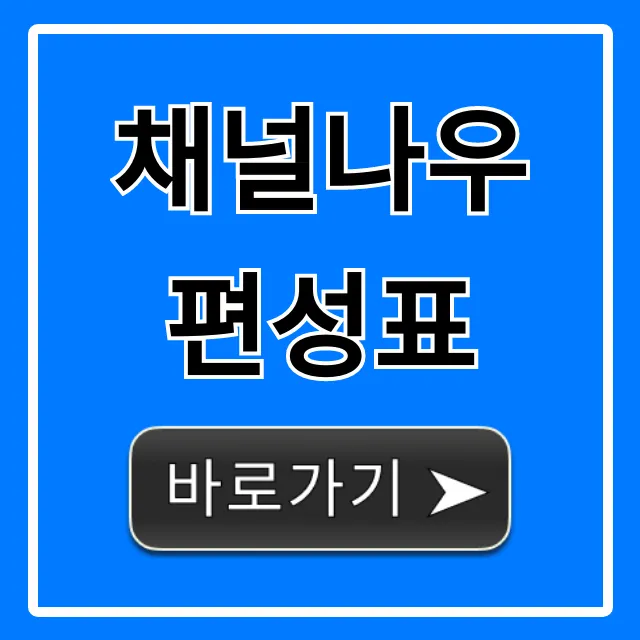 채널나우 편성표 최신 시간표 실시간 확인