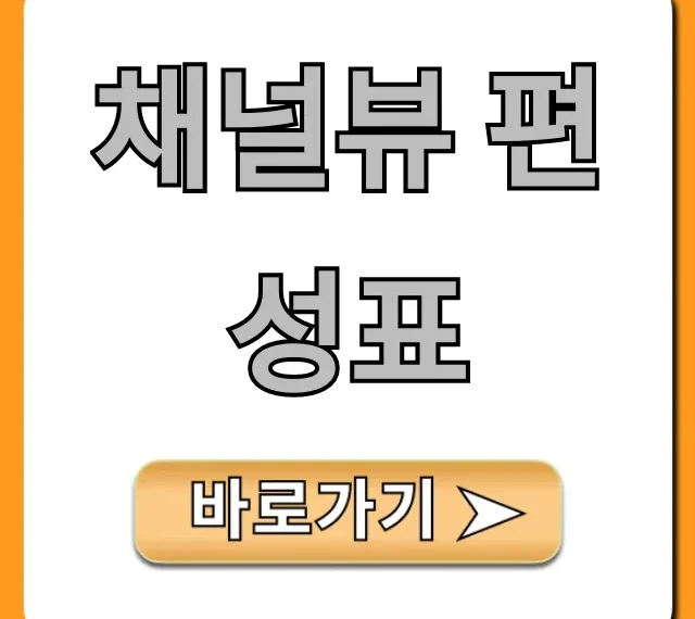 채널뷰 편성표 오늘 방송시간 총정리