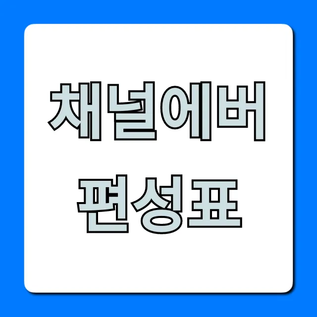 채널에버 편성표 실시간 확인 방법