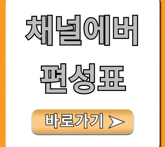 채널에버 편성표 오늘 실시간 확인 총정리