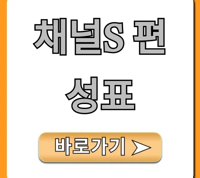 채널s 편성표 오늘 실시간 완벽 가이드