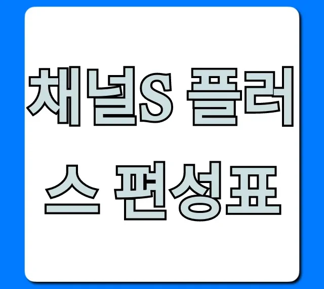 채널s 플러스 편성표 시간표 완벽 정리