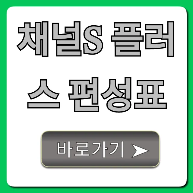 채널s 플러스 편성표 오늘 & 이번주 실시간 조회