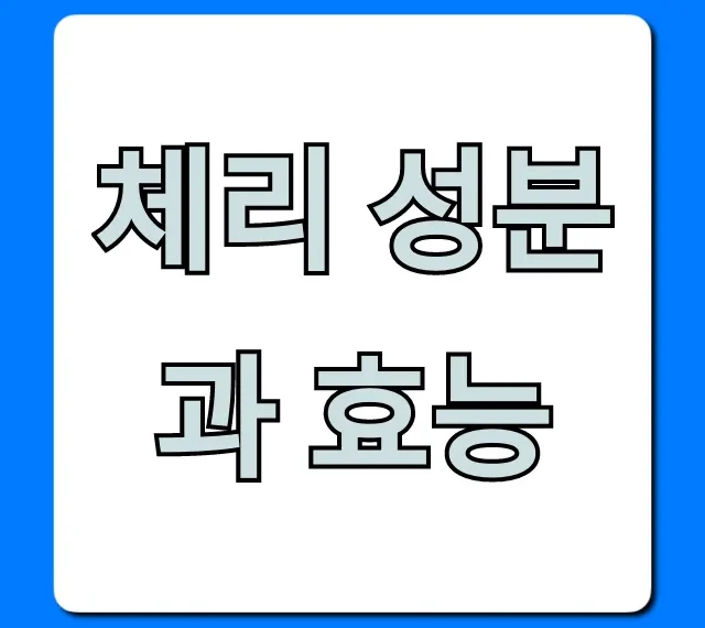 체리 성분과 효능: 건강 꿀팁 완벽 가이드