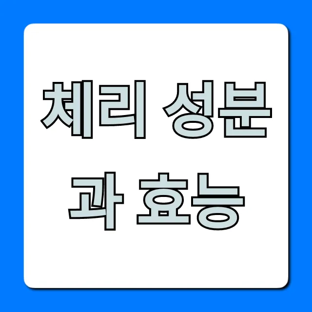 체리 성분과 효능: 건강 꿀팁 완벽 가이드