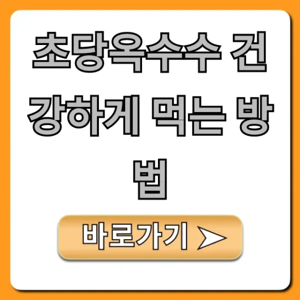 초당옥수수 건강하게 먹는 방법: 혈당 걱정 끝 꿀팁