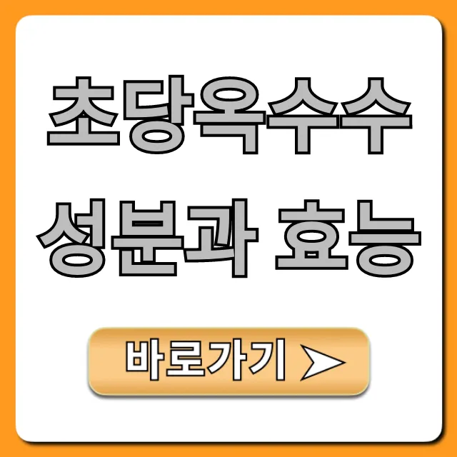 초당옥수수 성분과 효능: 칼로리 다이어트 총정리