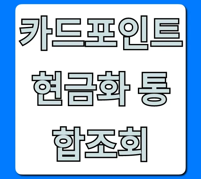 카드포인트 현금화 통합조회: 완벽 가이드