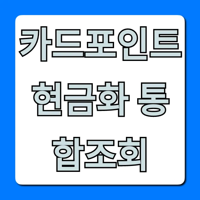 카드포인트 현금화 통합조회: 완벽 가이드